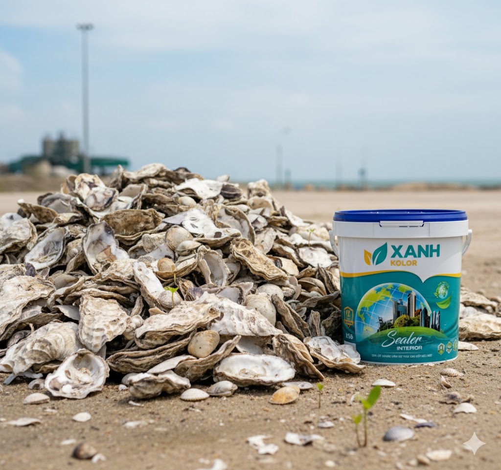 Thành công nghiên cứu Ứng dụng Bột Calcium Carbonate (CaCO3) Tái chế từ Vỏ Sò, Hàu vào Sản xuất Sơn Nước Sinh thái – “Sơn Xanh Kolor”